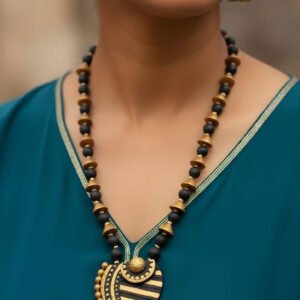 Handmade & Hand‑Painted Terracotta Jewellery Set