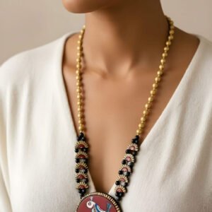 Handmade & Hand‑Painted Terracotta Jewellery Set