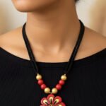 Handmade & Hand‑Painted Terracotta Jewellery Set