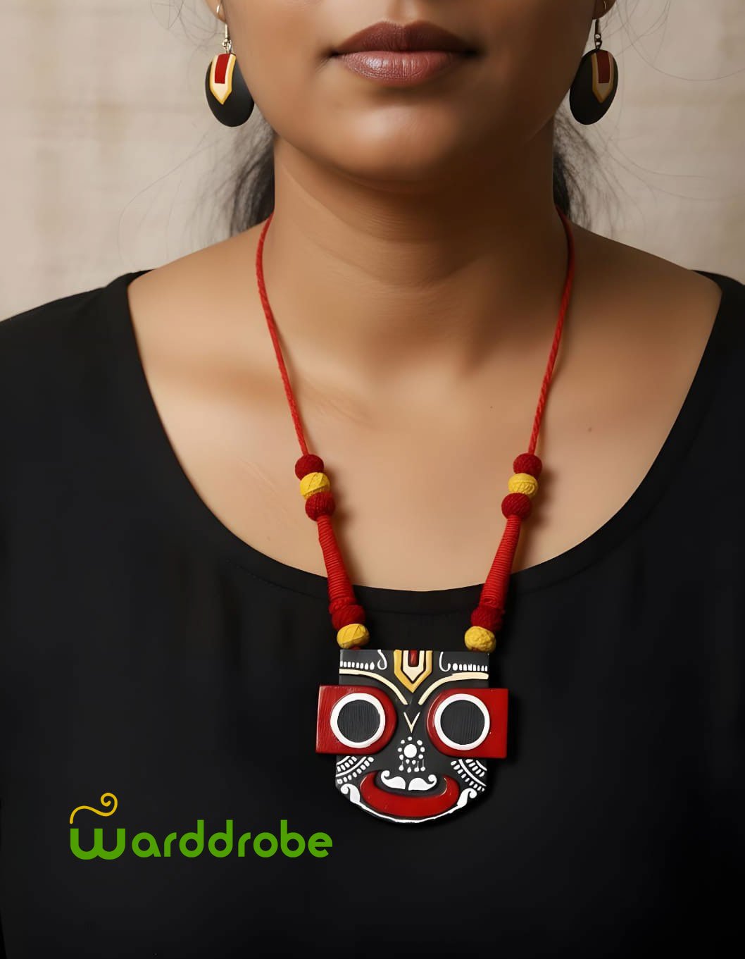 Handmade & Hand‑Painted Terracotta Jewellery Set