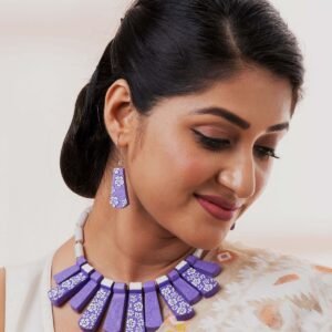 Handmade & Hand‑Painted Terracotta Jewellery Set