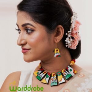 Handmade & Hand‑Painted Terracotta Jewellery Set