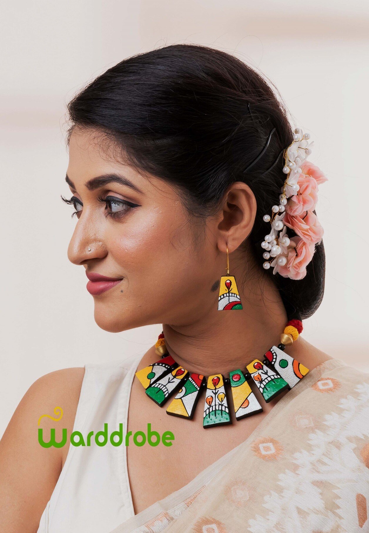 Handmade & Hand‑Painted Terracotta Jewellery Set