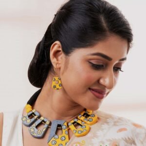 Handmade & Hand‑Painted Terracotta Jewellery Set