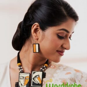 Handmade & Hand‑Painted Terracotta Jewellery Set