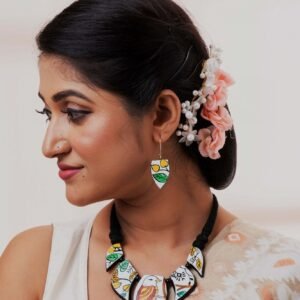 Handmade & Hand‑Painted Terracotta Jewellery Set