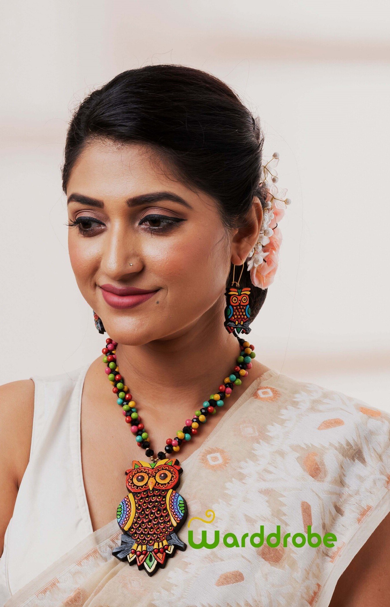 Handmade & Hand‑Painted Terracotta Jewellery Set - Image 3