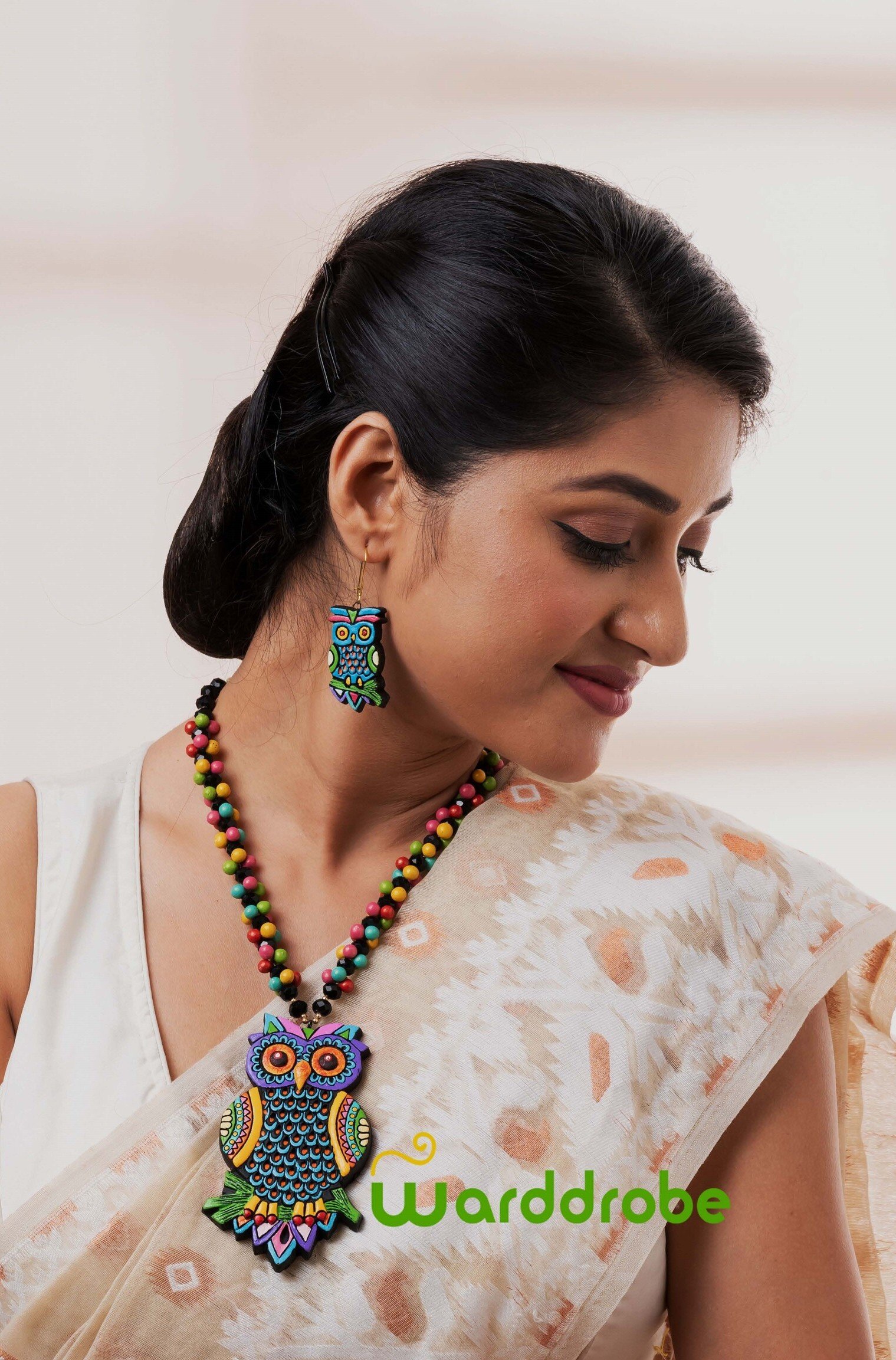 Handmade & Hand‑Painted Terracotta Jewellery Set