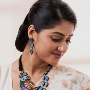 Handmade & Hand‑Painted Terracotta Jewellery Set