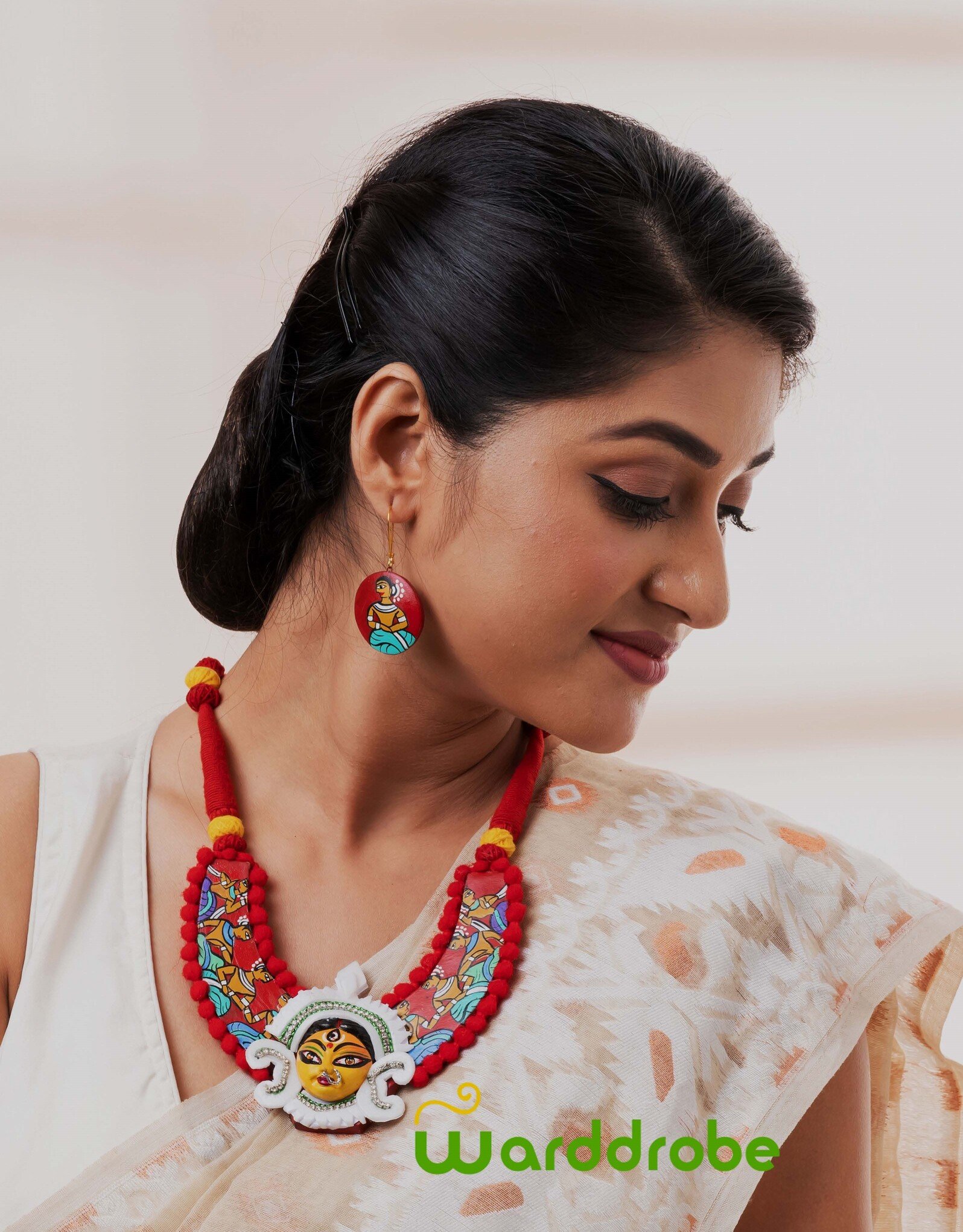 Handmade & Hand‑Painted Terracotta Jewellery Set