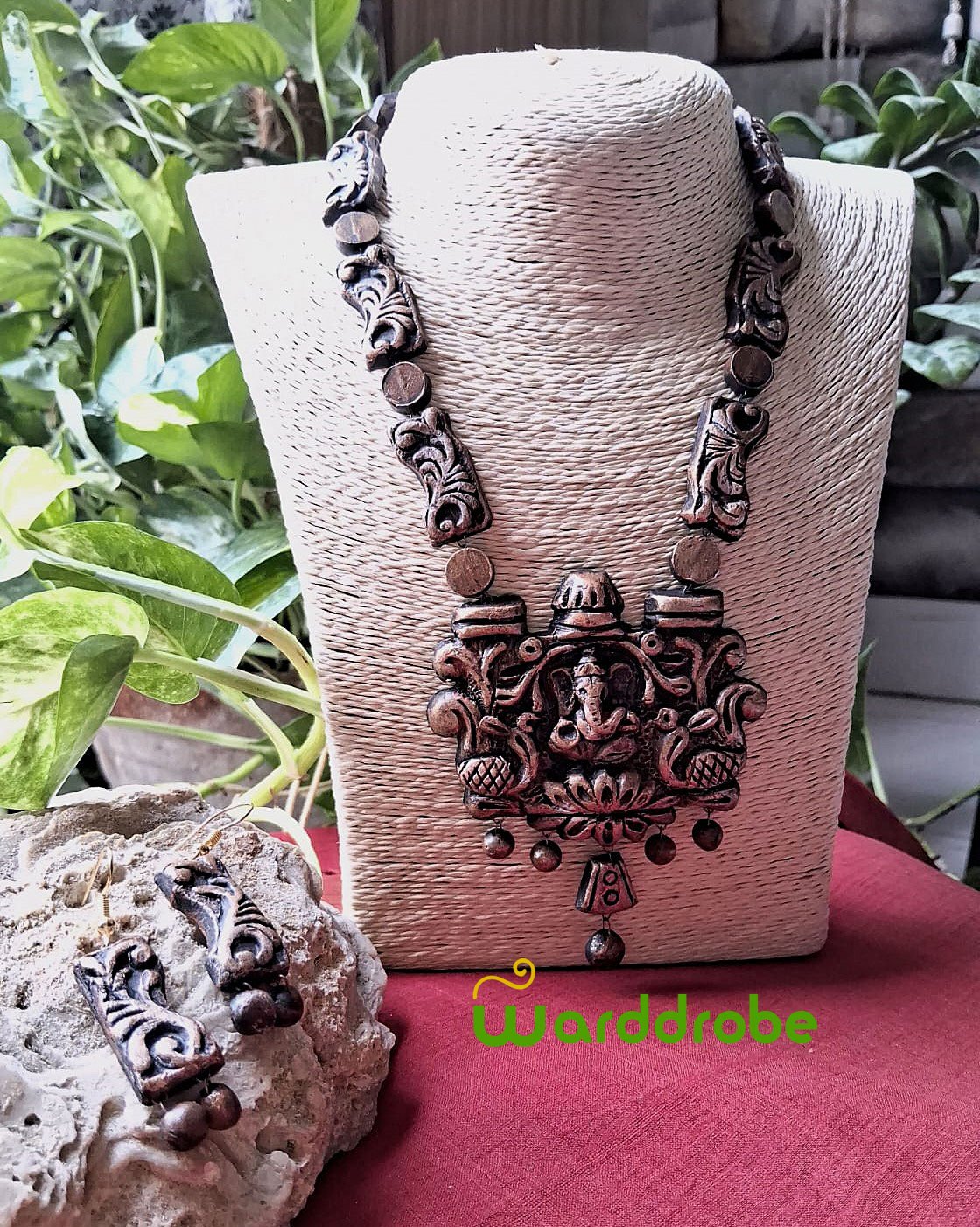 Handmade & Hand‑Painted Terracotta Jewellery Set - Image 4