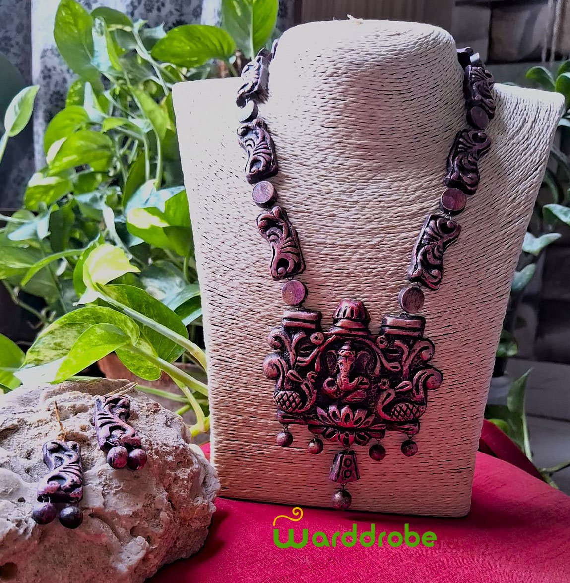 Handmade & Hand‑Painted Terracotta Jewellery Set - Image 3