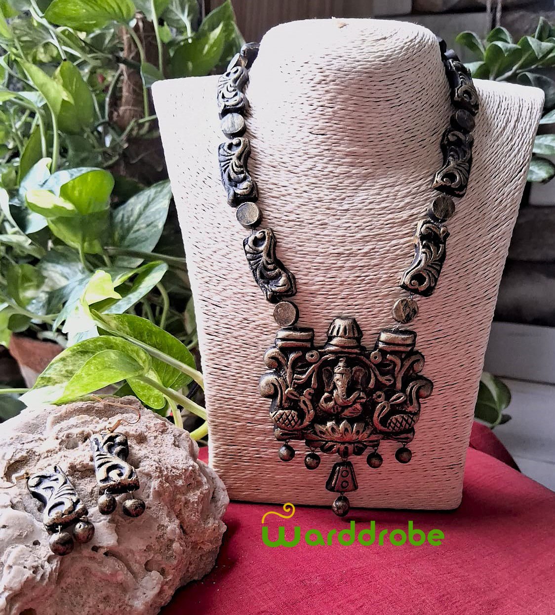 Handmade & Hand‑Painted Terracotta Jewellery Set