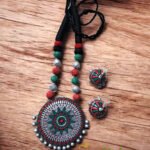 Handmade & Hand‑Painted Terracotta Jewellery Set
