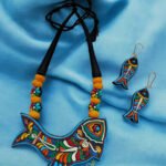 Handmade & Hand‑Painted Terracotta Jewellery Set