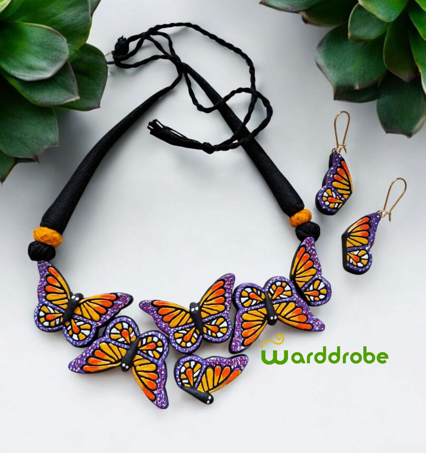 Handmade & Hand‑Painted Terracotta Jewellery Set - Image 2