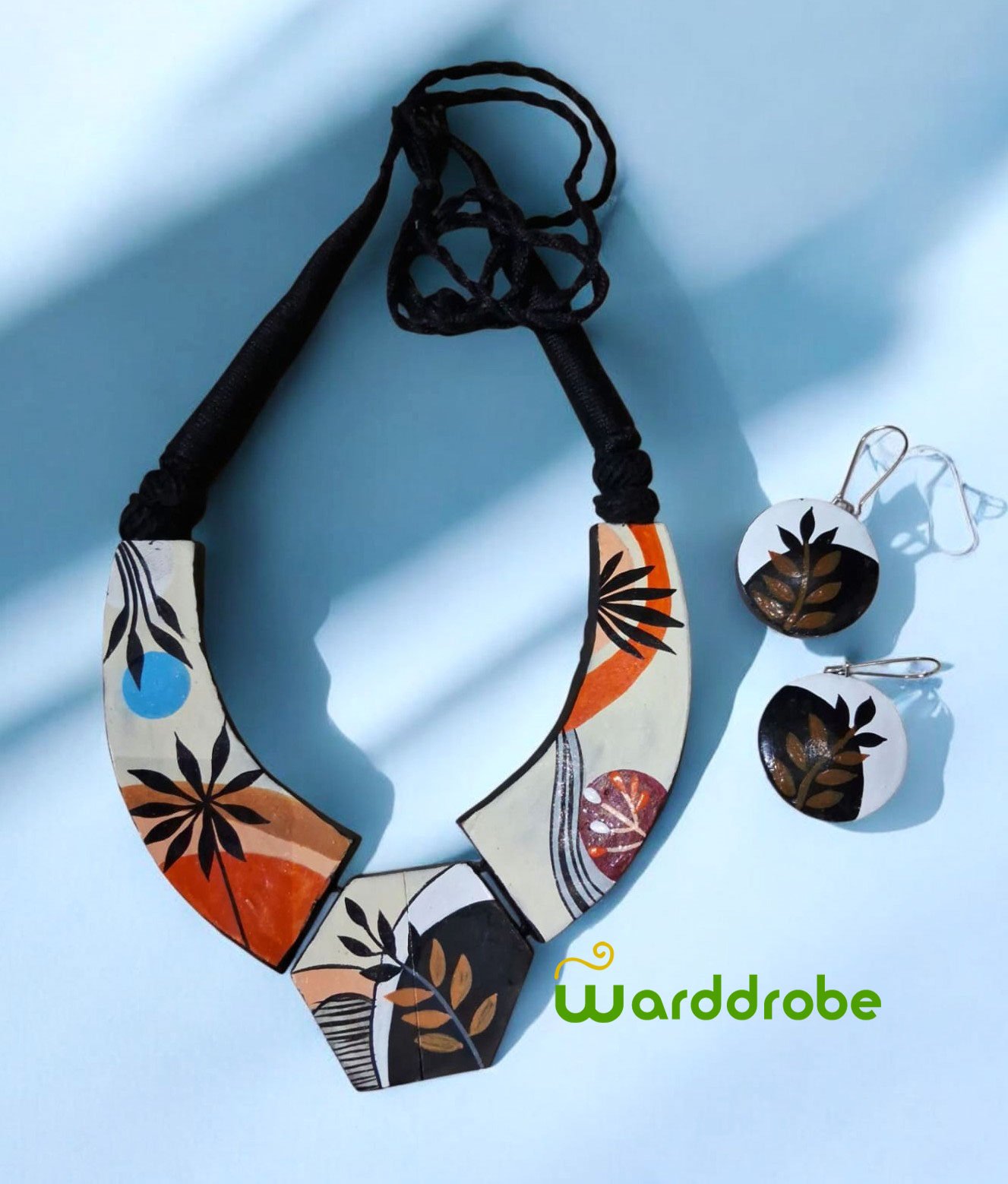 Handmade & Hand‑Painted Terracotta Jewellery Set