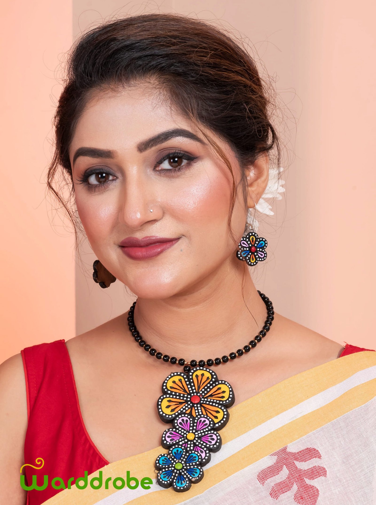 Handmade & Hand‑Painted Terracotta Jewellery Set