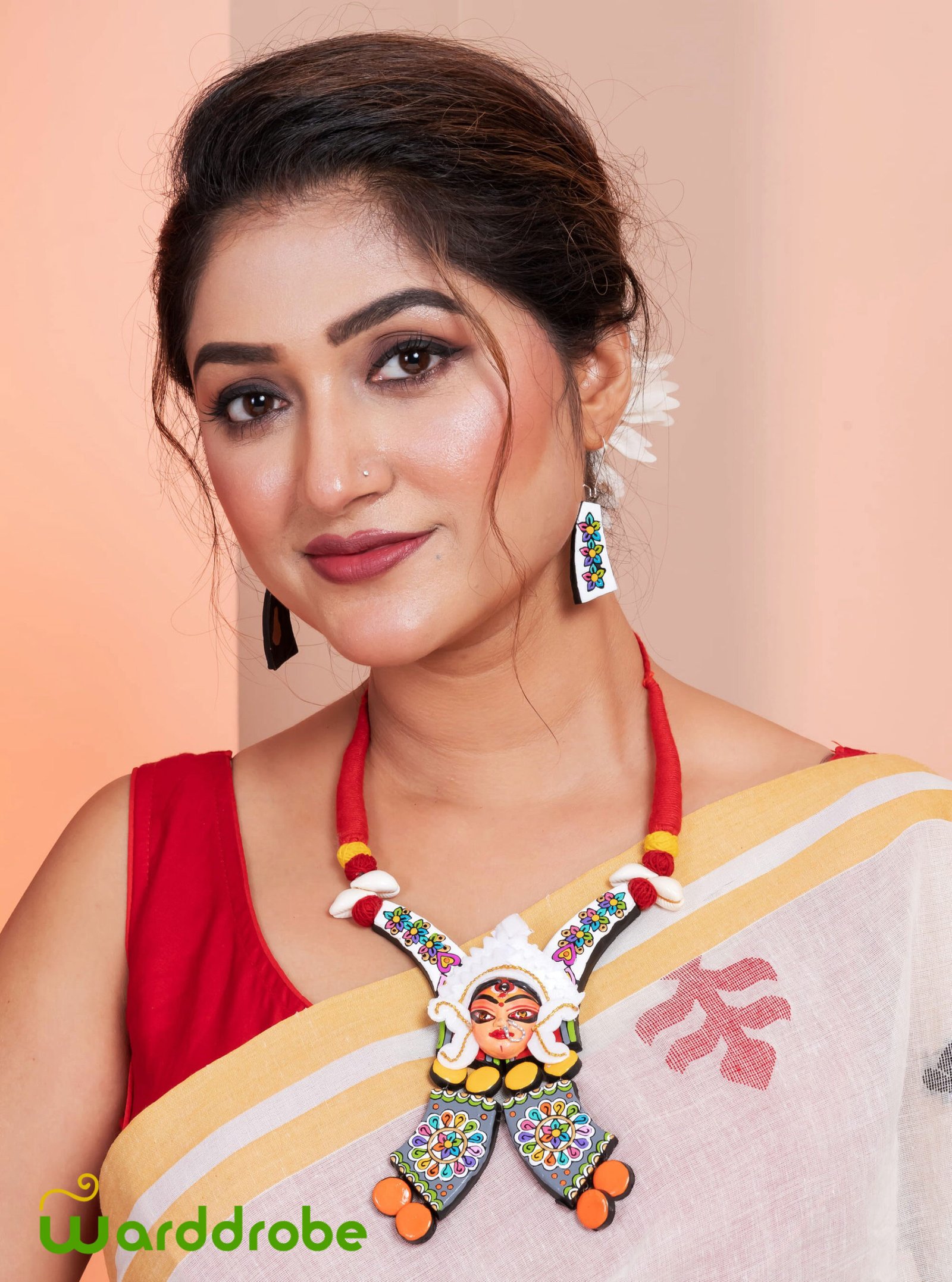 Handmade & Hand‑Painted Terracotta Jewellery Set