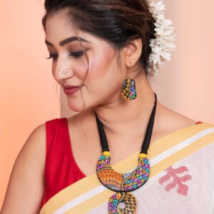 Handmade & Hand‑Painted Terracotta Jewellery Set