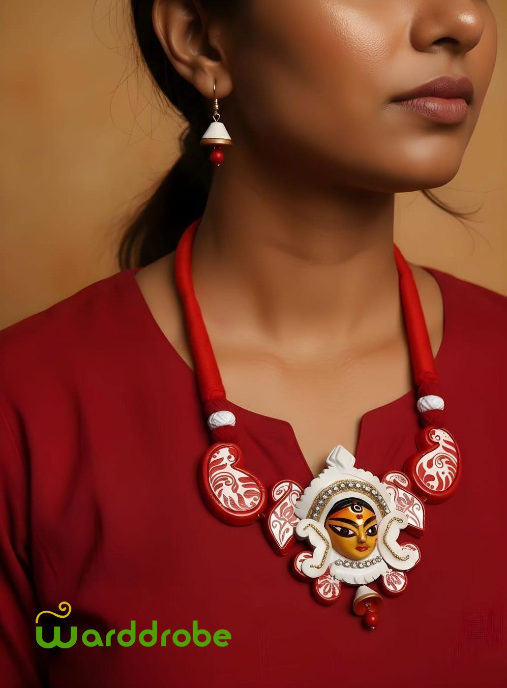 Handmade & Hand‑Painted Terracotta Jewellery Set