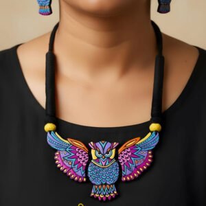 Handmade & Hand‑Painted Terracotta Jewellery Set