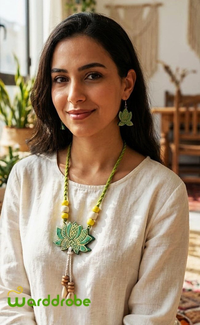 Handmade & Hand‑Painted Terracotta Jewellery Set - Image 6