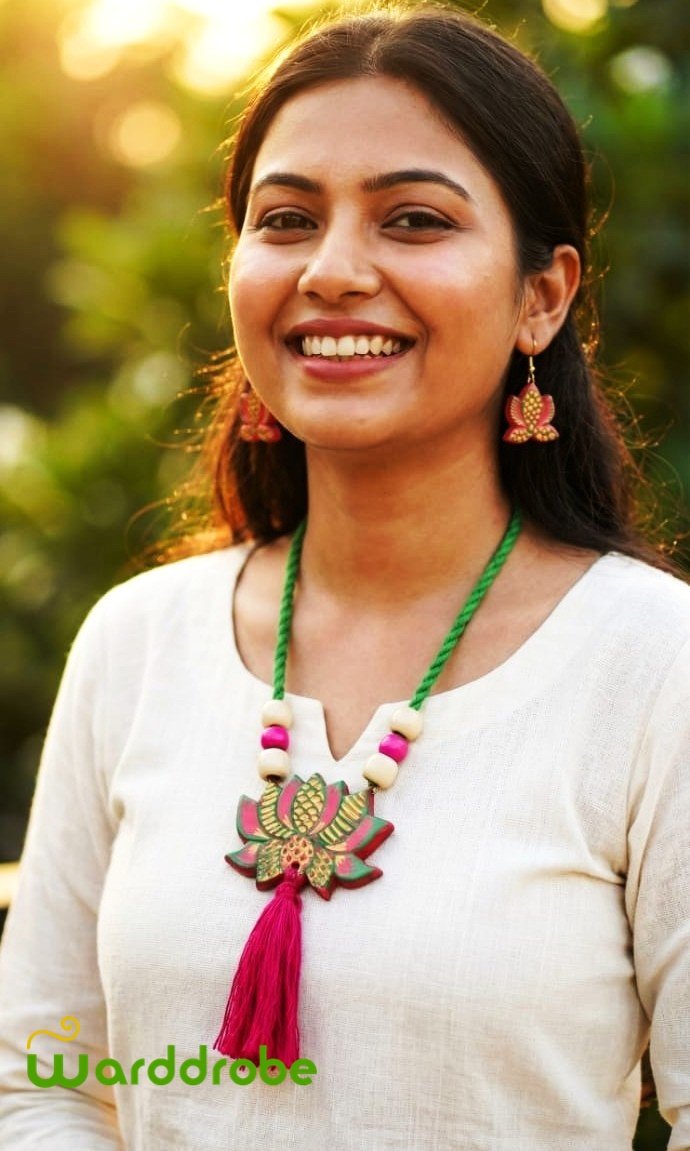 Handmade & Hand‑Painted Terracotta Jewellery Set - Image 7