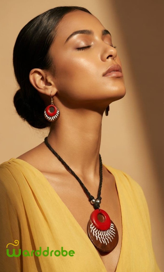 Handmade & Hand‑Painted Terracotta Jewellery Set - Image 7