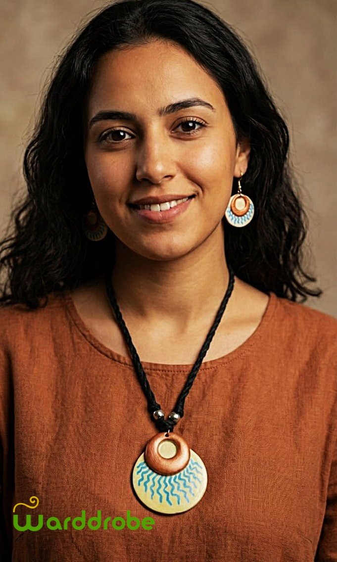 Handmade & Hand‑Painted Terracotta Jewellery Set - Image 6