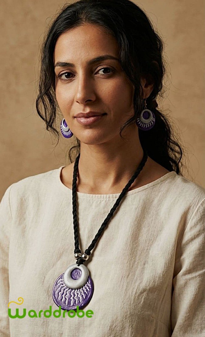 Handmade & Hand‑Painted Terracotta Jewellery Set - Image 5