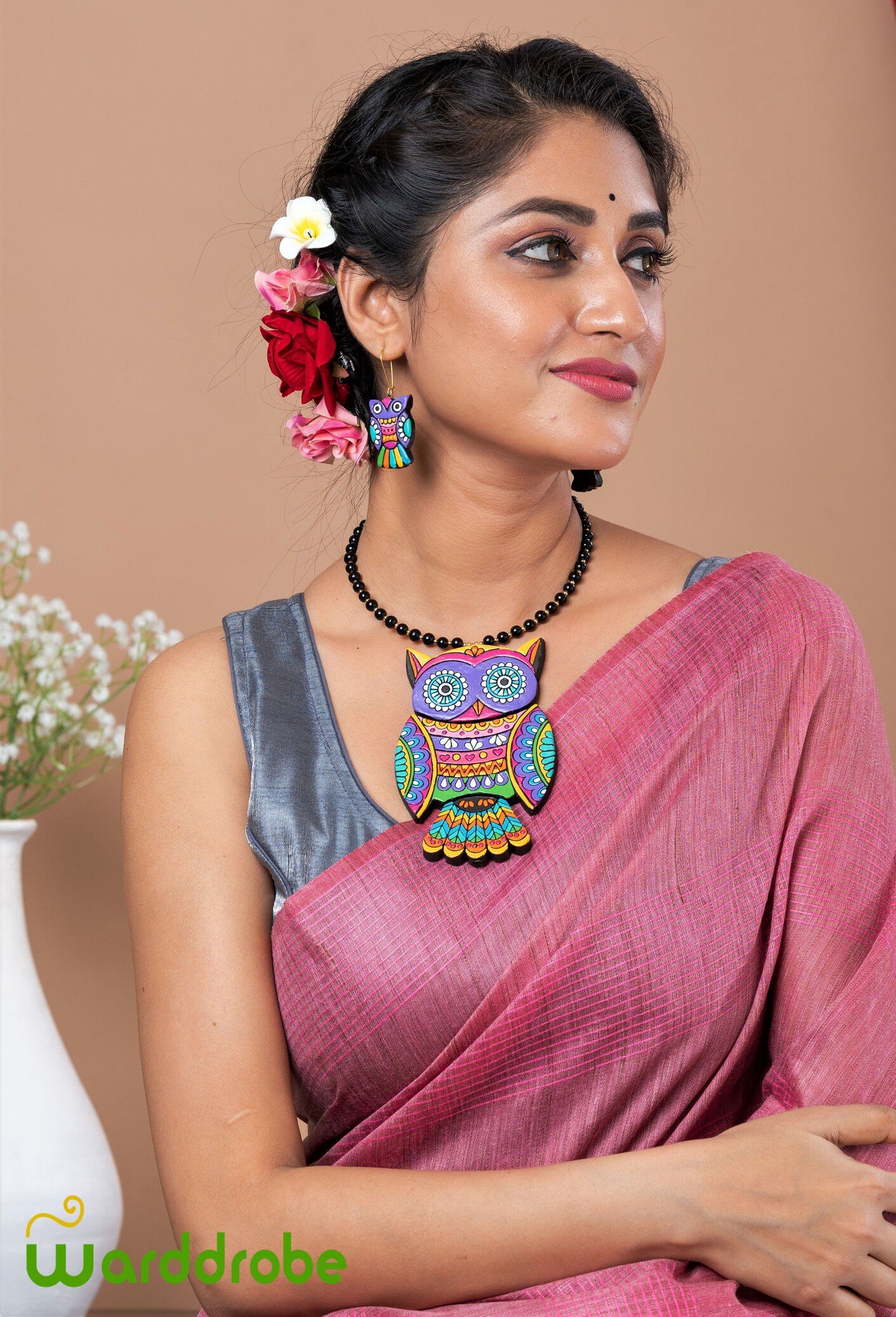 Handmade & Hand‑Painted Terracotta Jewellery Set