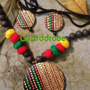 Handmade & Hand‑Painted Terracotta Jewellery Set