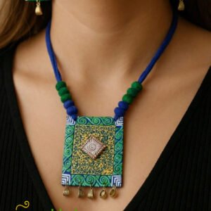 Handmade & Hand‑Painted Fabric Jewellery Set