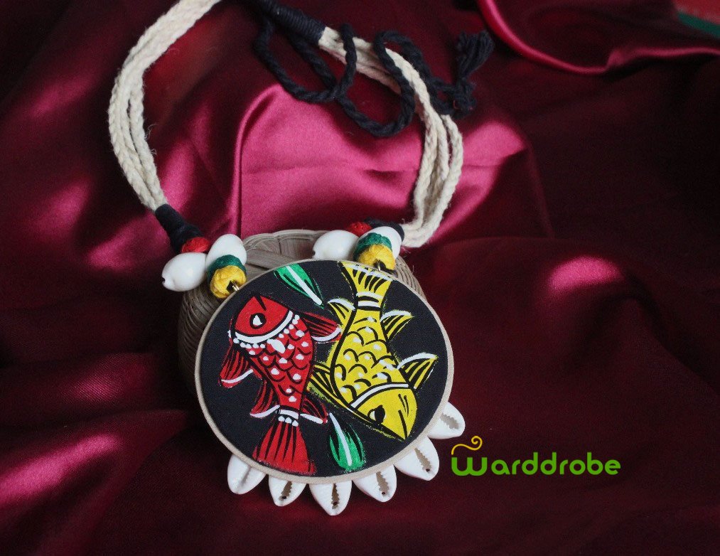Handmade & Hand‑Painted Fabric Jewellery Set