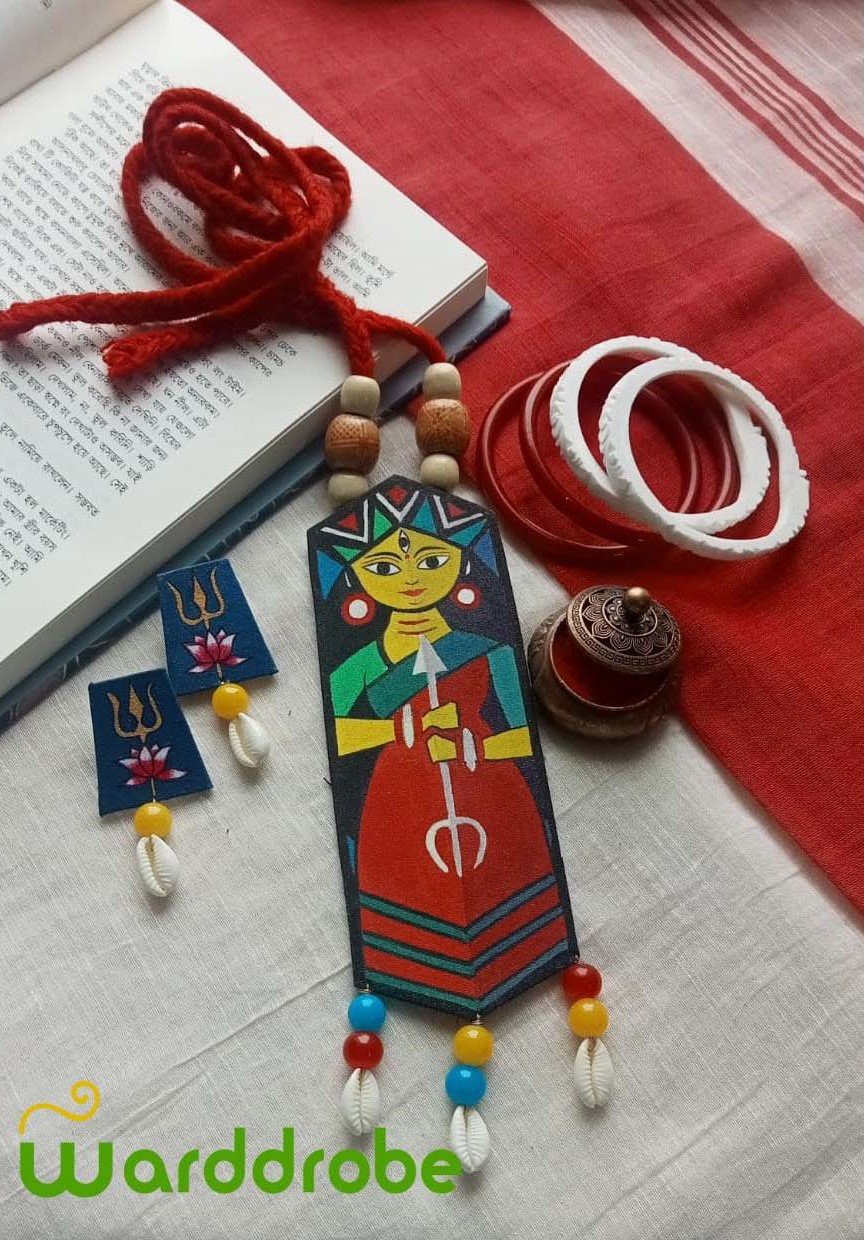 Handmade & Hand‑Painted Fabric Jewellery Set