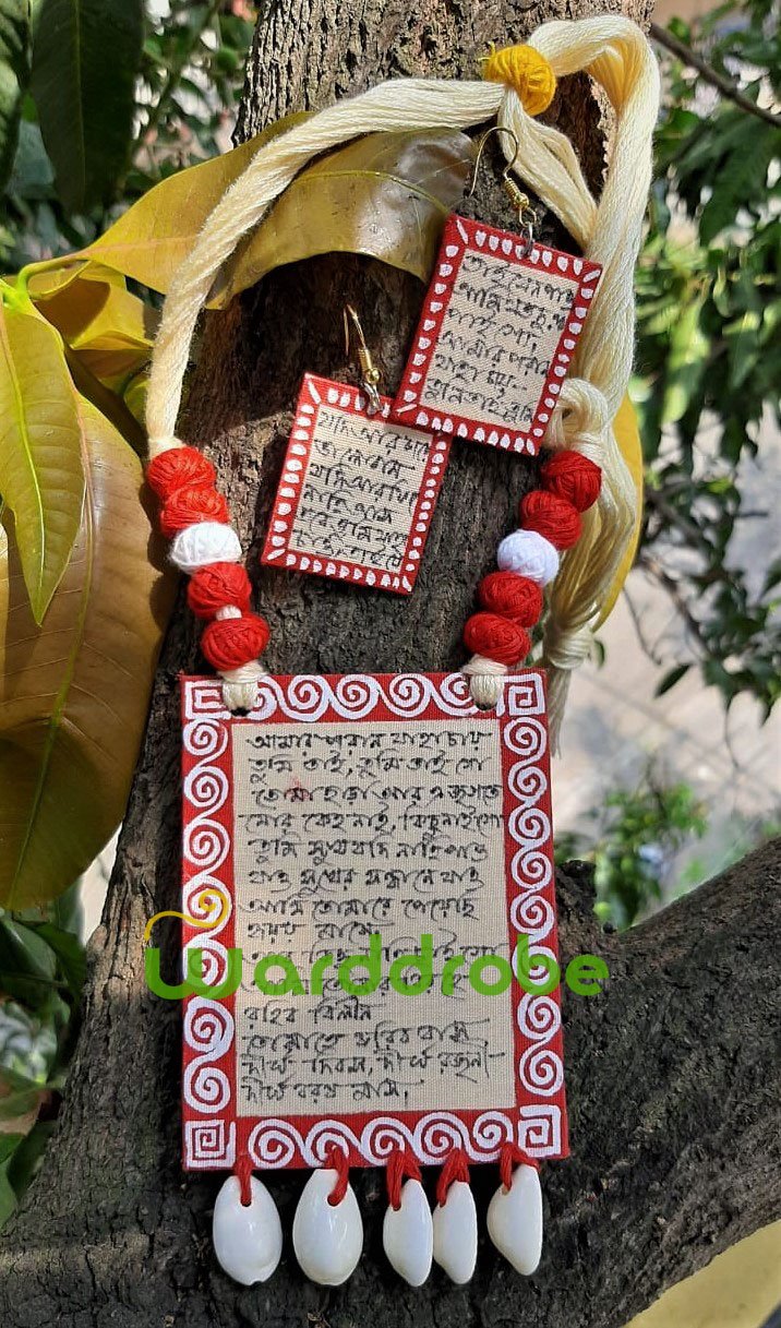 Handmade & Hand‑Painted Fabric Jewellery Set