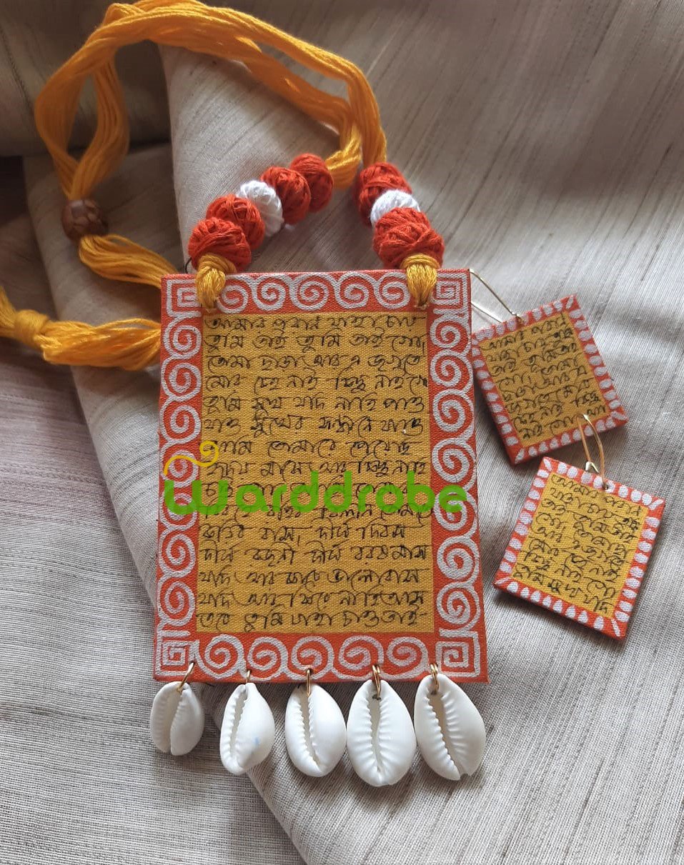 Handmade & Hand‑Painted Fabric Jewellery Set - Image 6