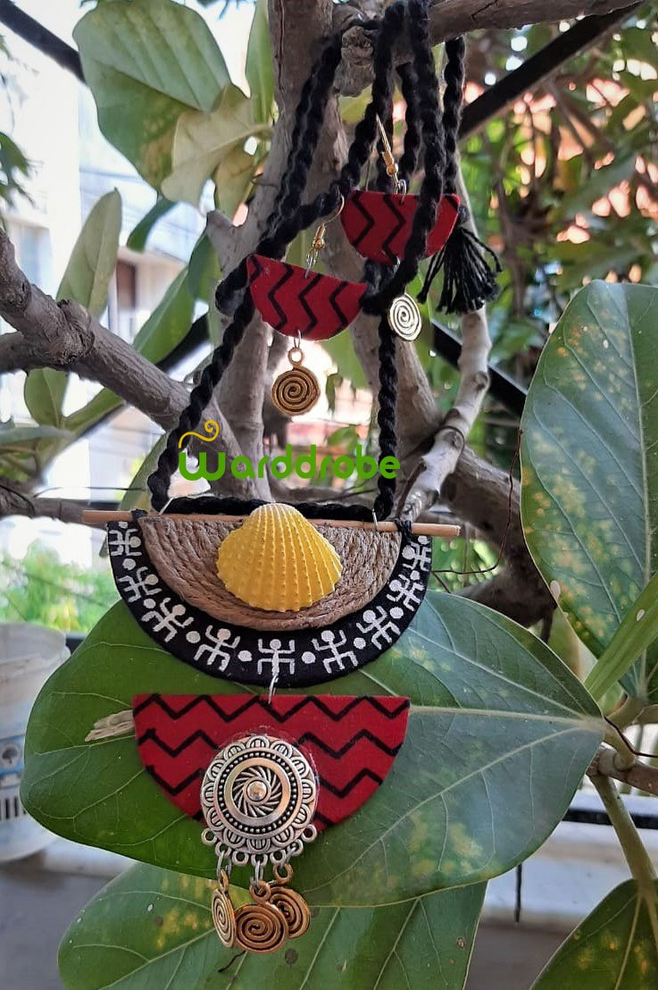 Handmade & Hand‑Painted Fabric Jewellery Set