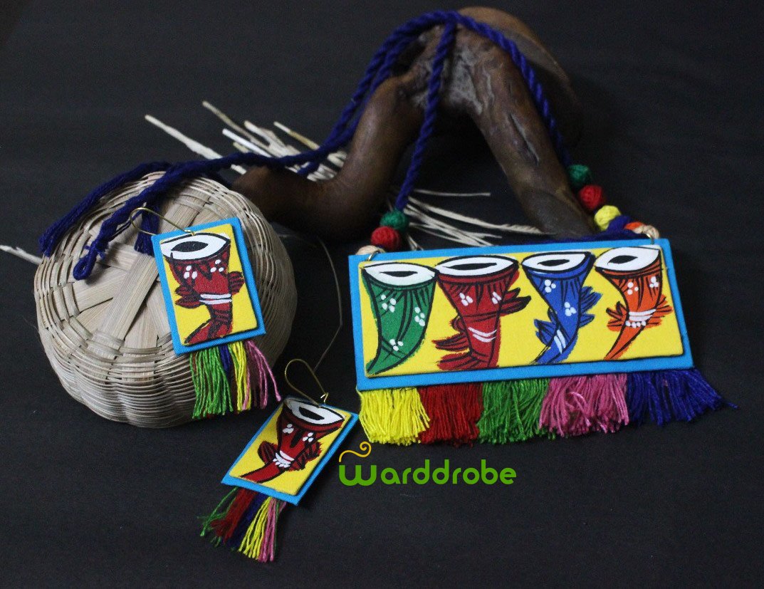 Handmade & Hand‑Painted Fabric Jewellery Set