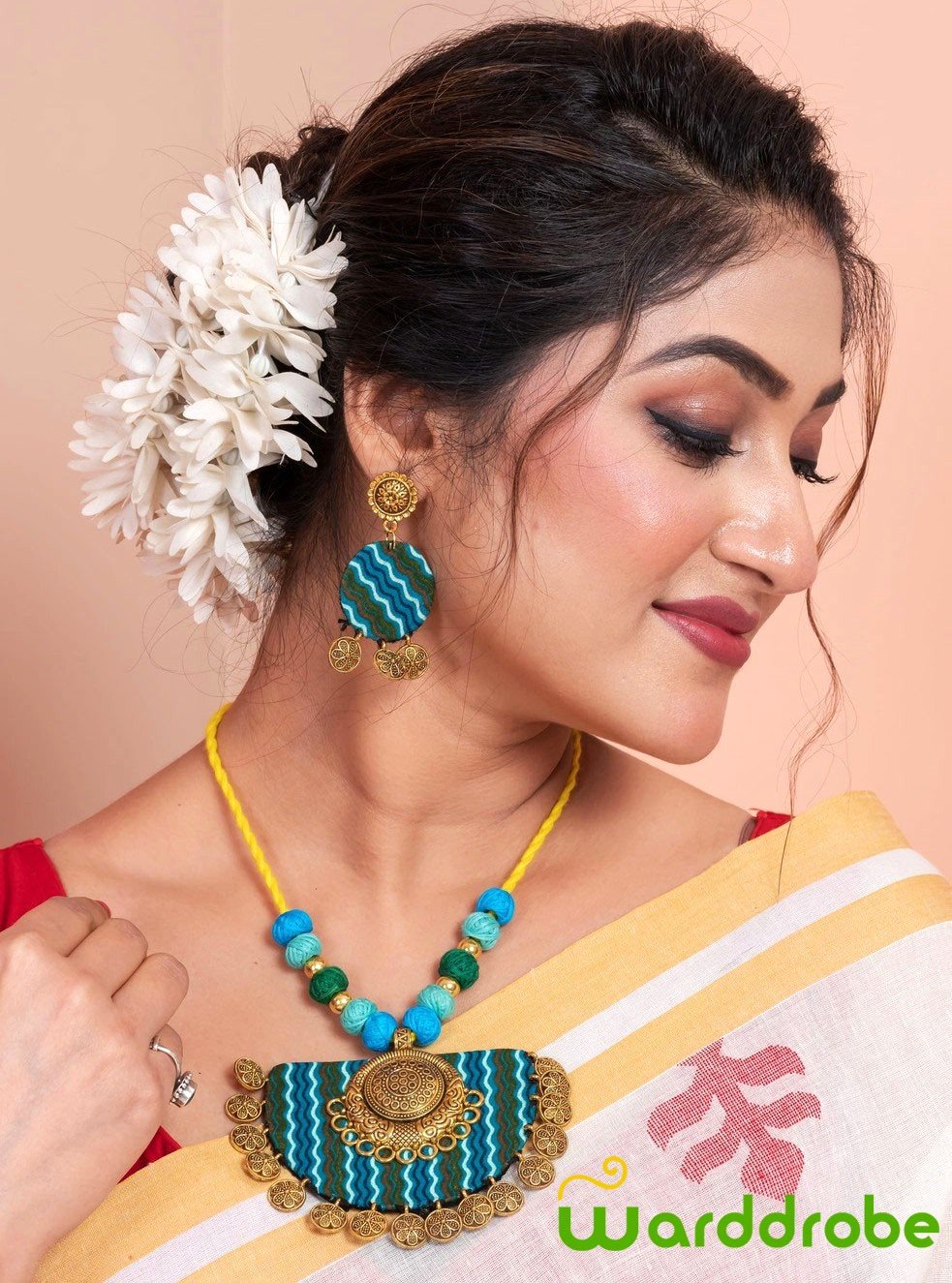 Handmade Fabric Jewellery Set - Image 2