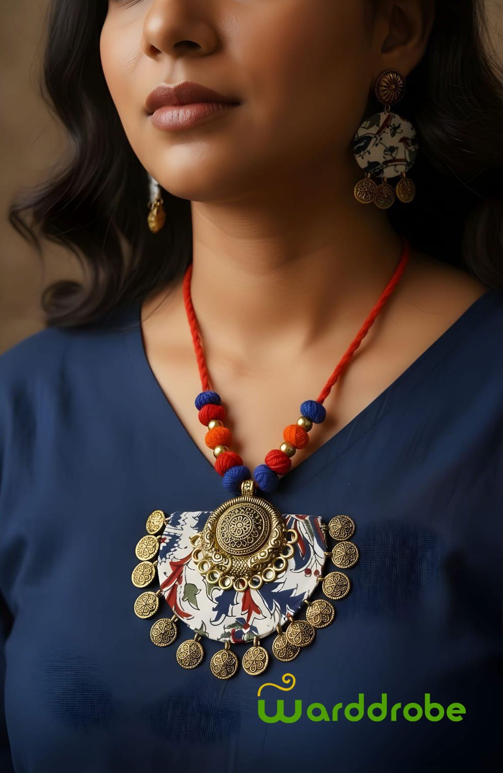 Handmade Fabric Jewellery Set - Image 3