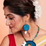 Handmade & Hand‑Painted Fabric Jewellery Set