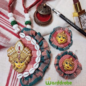 Handmade & Hand‑Painted Fabric Jewellery Set