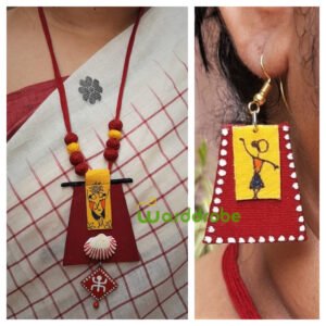 Handmade & Hand‑Painted Fabric Jewellery Set