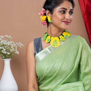 Handmade & Hand‑Painted Fabric Jewellery Set