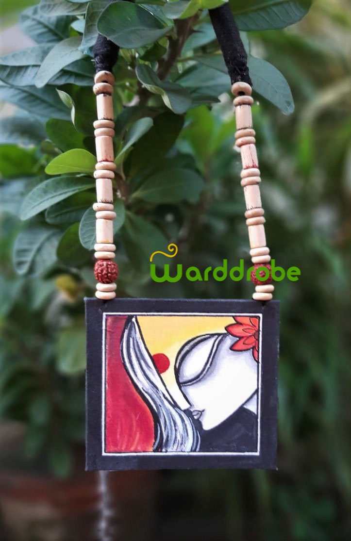 Handmade & Hand‑Painted Fabric Jewellery Set - Image 5