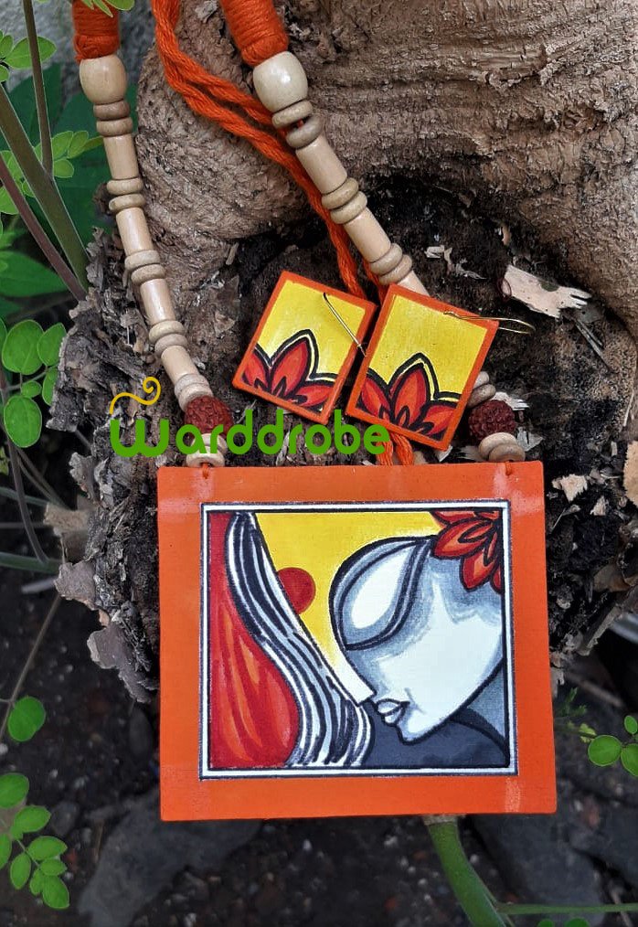 Handmade & Hand‑Painted Fabric Jewellery Set