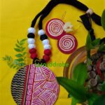 Handmade & Hand‑Painted Fabric Jewellery Set