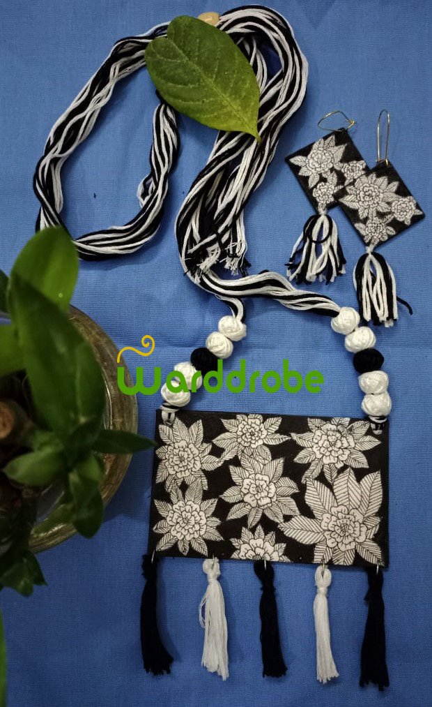 Handmade & Hand‑Painted Fabric Jewellery Set
